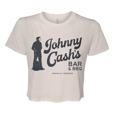 Johnny Cash Bar & BBQ Ladies Crop Tee