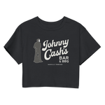 Johnny Cash Bar & BBQ Black Ladies Crop Tee