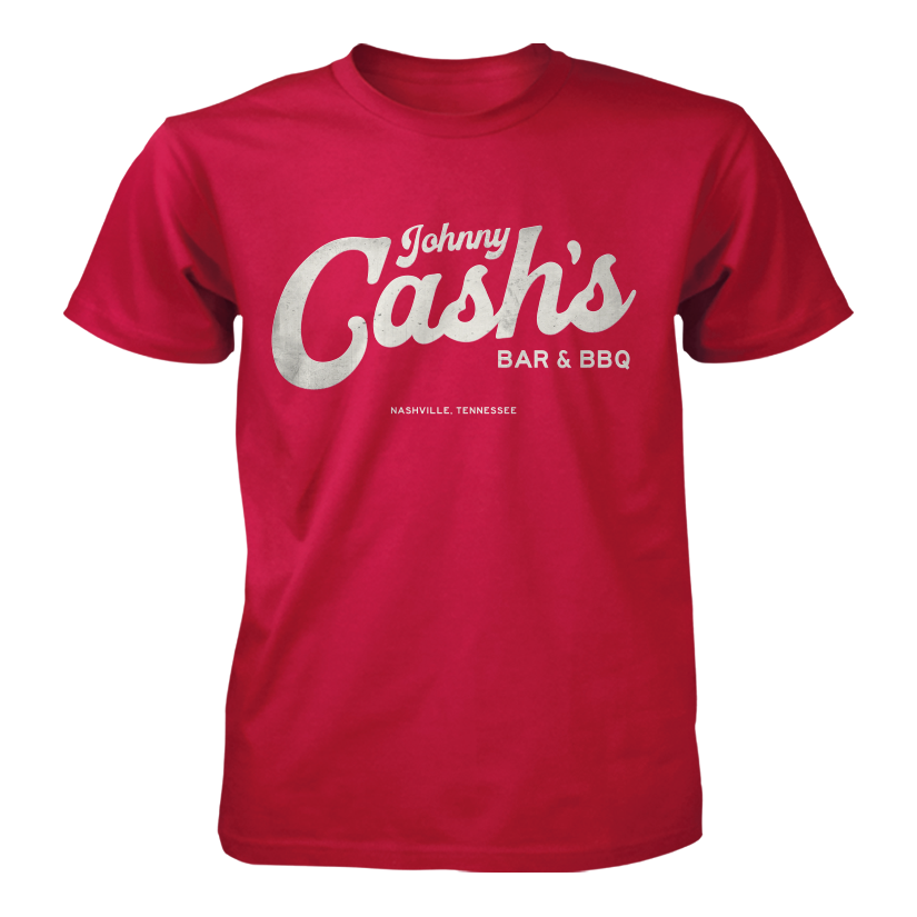 Johnny Cash's Bar & BBQ Red Tee Music City Threads